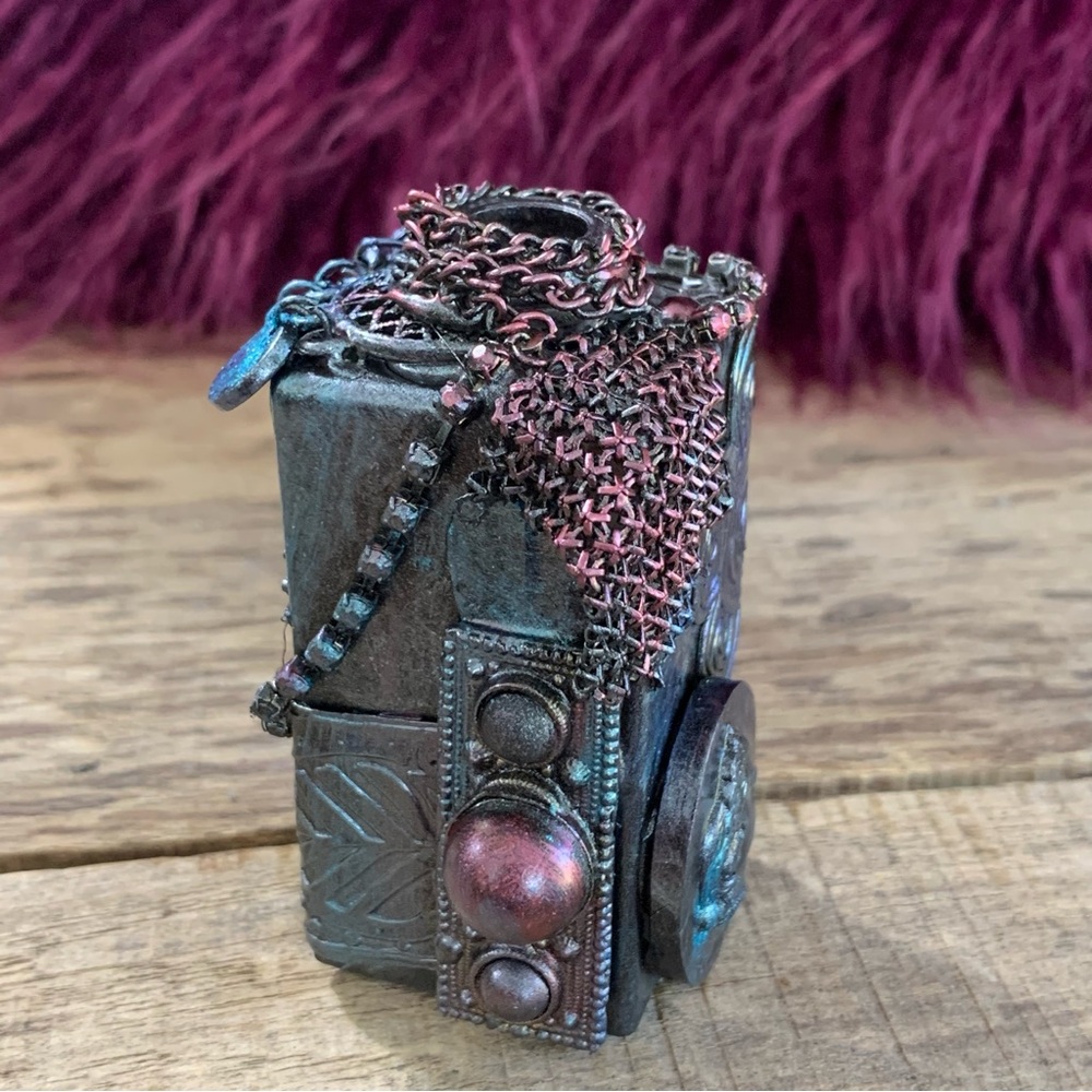 Handmade Steampunk mini Decor Bottle with Gears – Vintage Cosplay Prop
